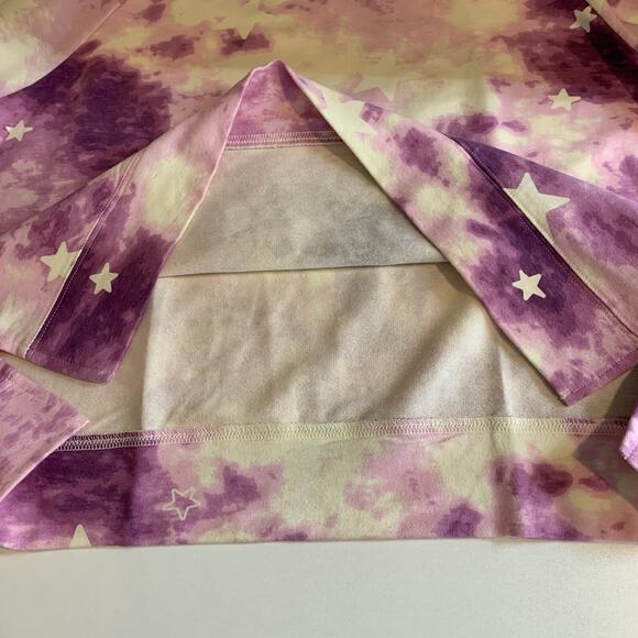 Wildfox Sweatshirt Womens XL Extra Large Violet White Tie Dye Star Long Sleeve - Picture 7 of 11